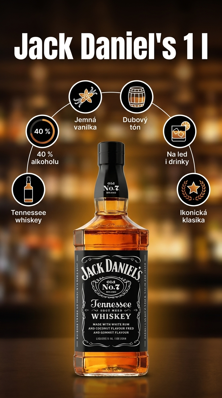 Jack Daniel's Tennessee whiskey 1 l - mobilní infografika