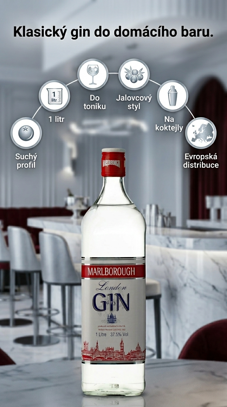 Marlborough gin 37,5 % 1 l - mobilní infografika