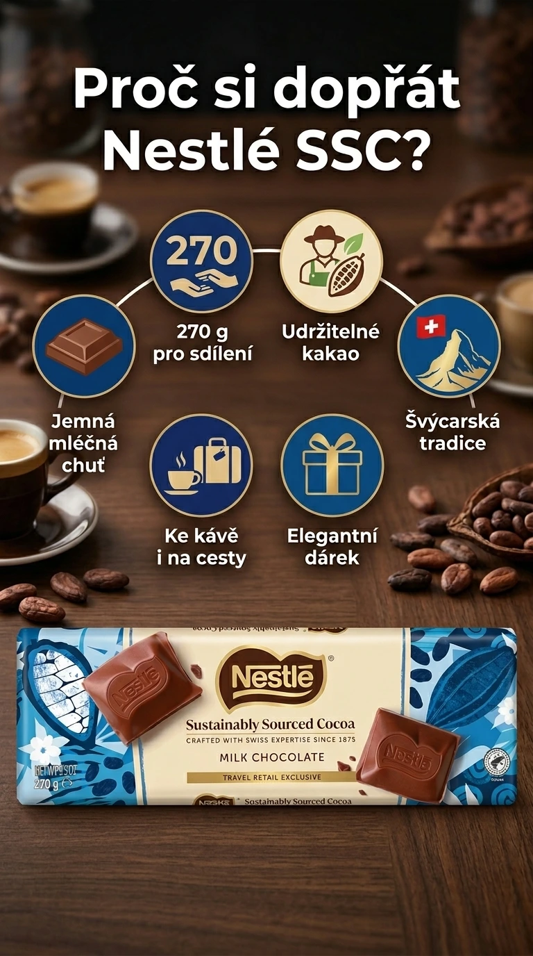 Nestlé SSC mléčná čokoláda 270 g - mobilní infografika