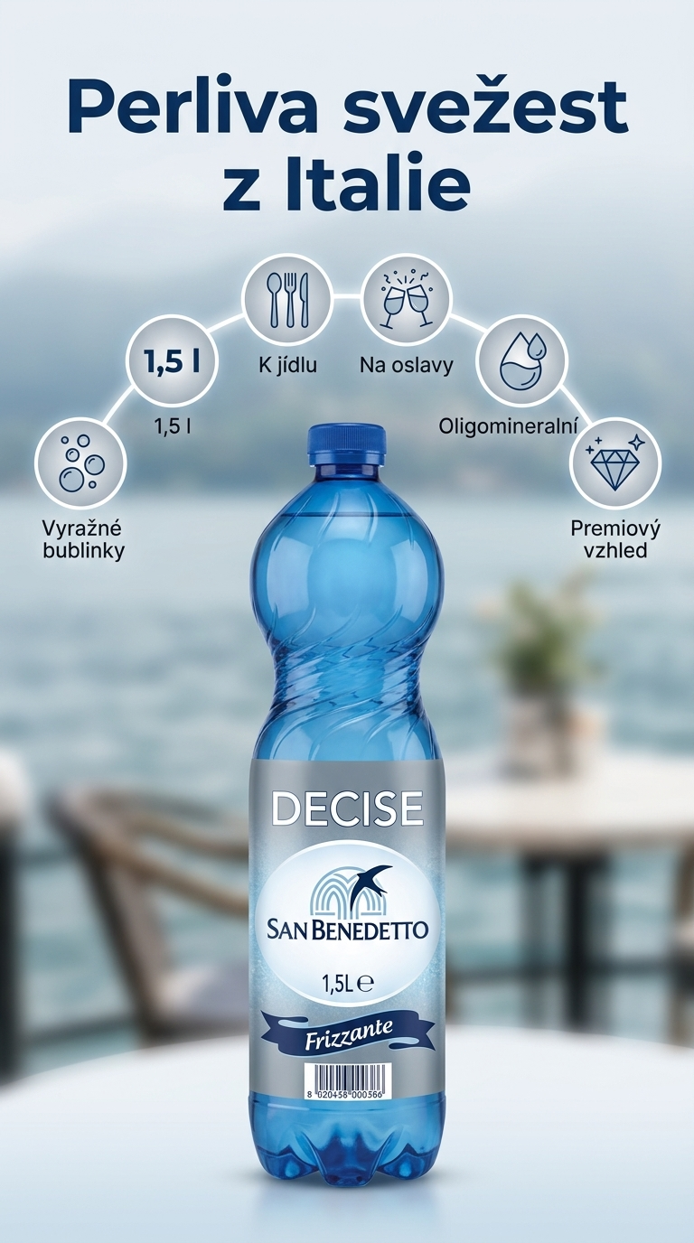 San Benedetto perlivá oligominerální voda 1,5 l - mobilní infografika