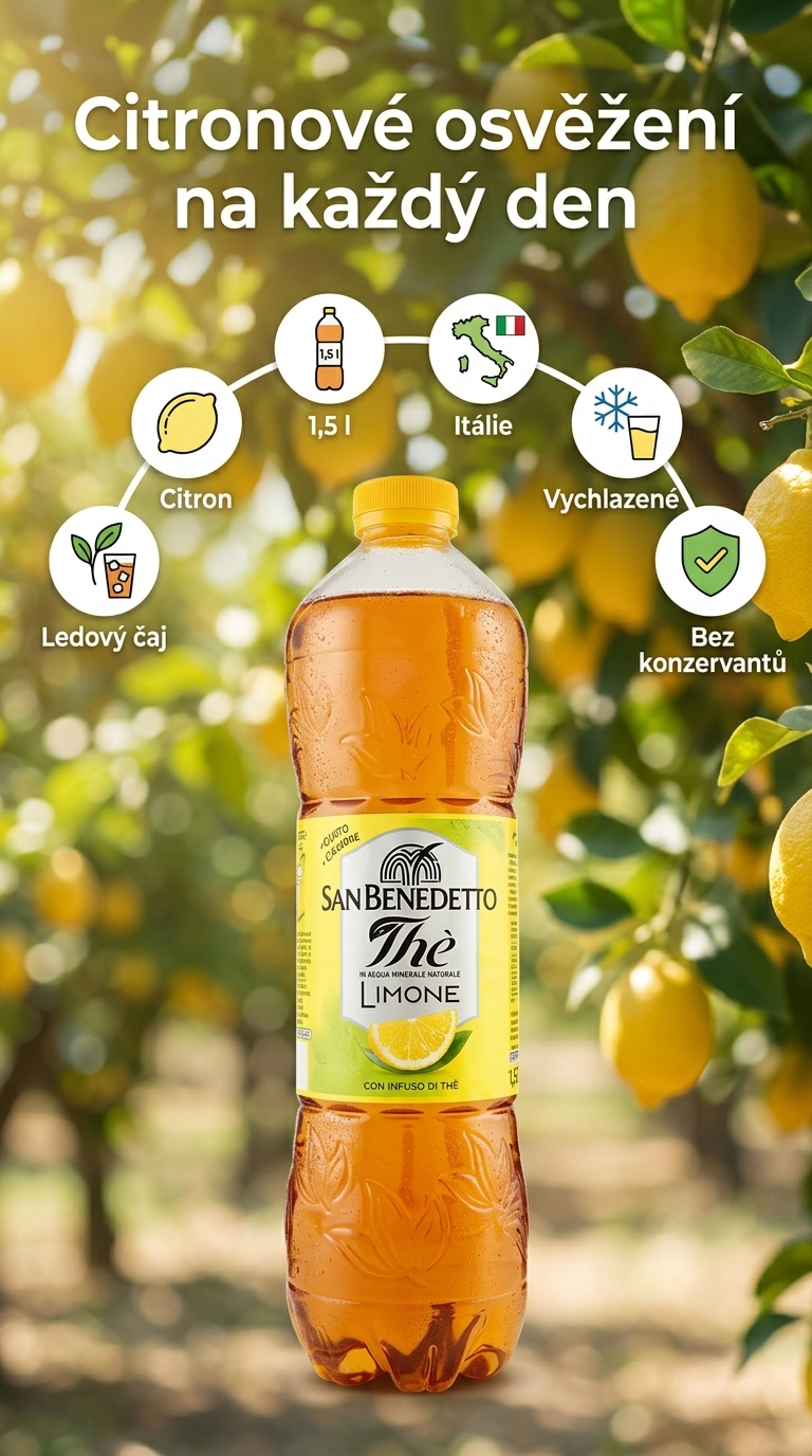 San Benedetto ledový čaj citron Zero 1,5 l - mobilní infografika