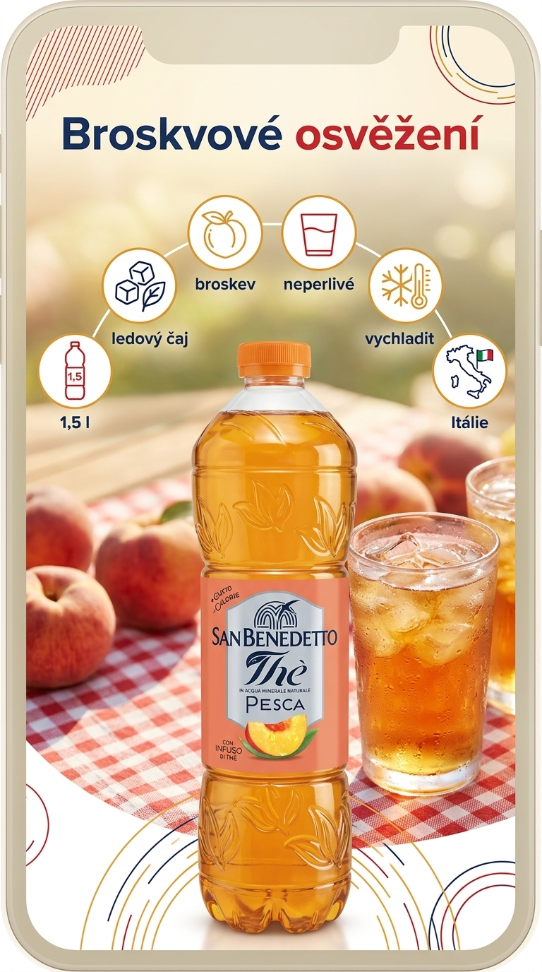 San Benedetto ledový čaj s broskví 1,5 l - mobilní infografika