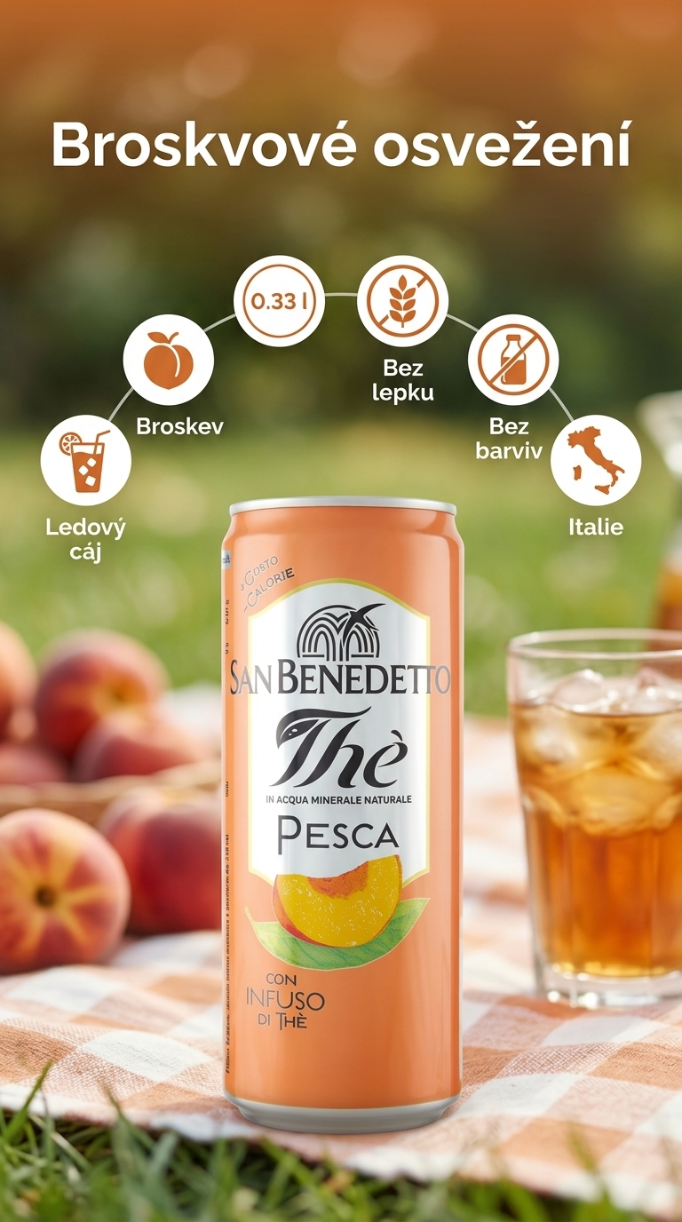 San Benedetto ledov&yacute; čaj s broskv&iacute; 0,33 l - mobiln&iacute; infografika