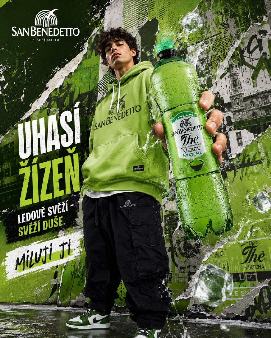 San Benedetto ledový zelený čaj Matcha 1,5 l – lifestyle poster