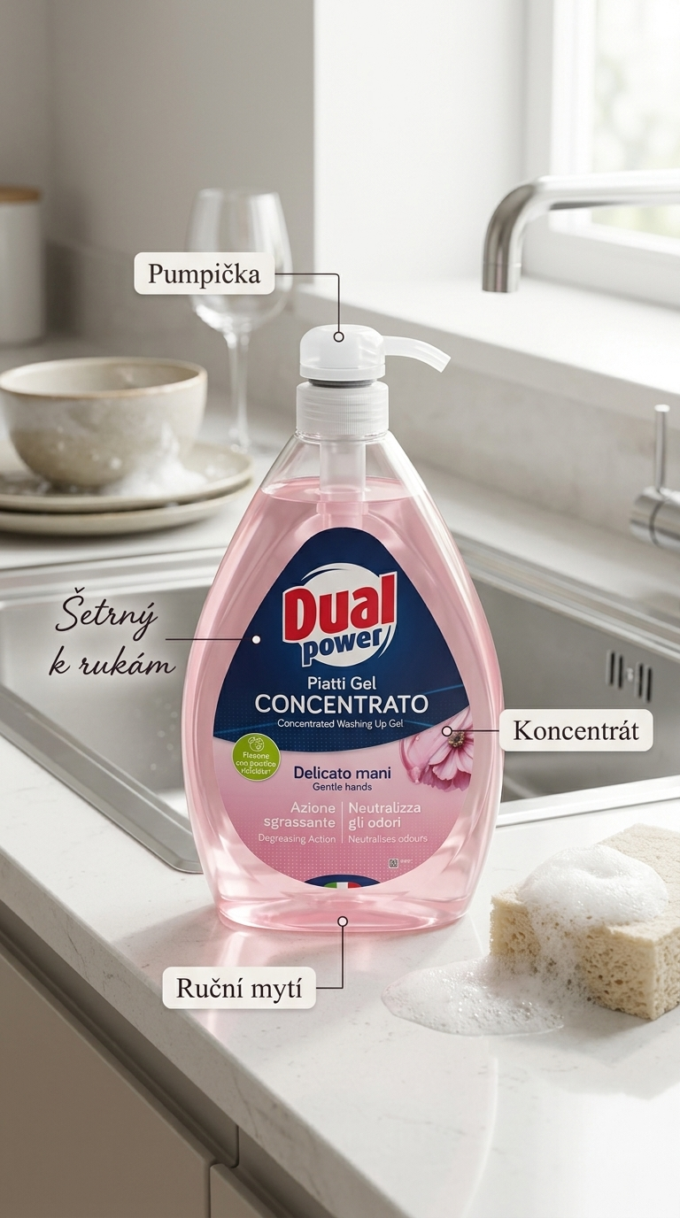Dual Power koncentrovaný gel na nádobí šetrný k rukám 1 l - lifestyle poster