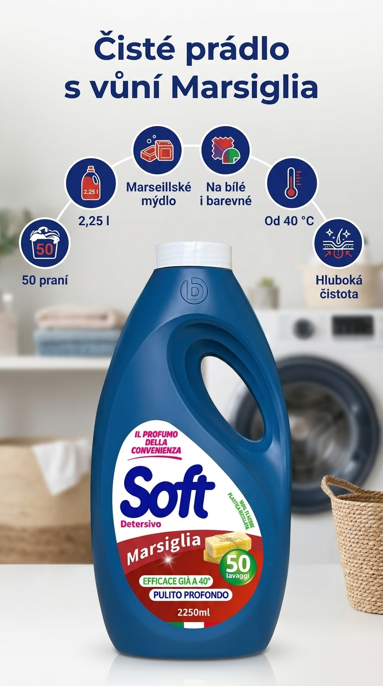 Soft Marsiglia prací gel 2,25 l 50 PD - mobilní infografika