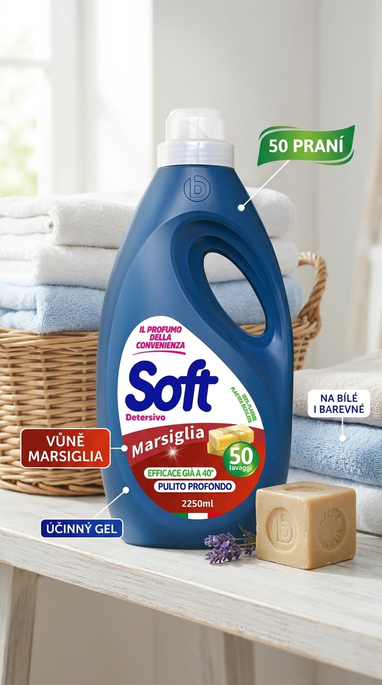 Soft Marsiglia italský univerzální prací gel 2,25 l 50 PD - lifestyle poster