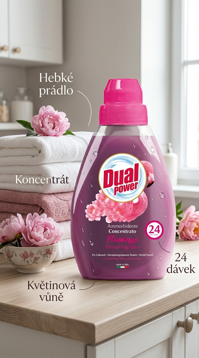 Dual Power koncentrovaná aviváž Flamingo Rosa, 24 dávek, 600 ml - lifestyle poster