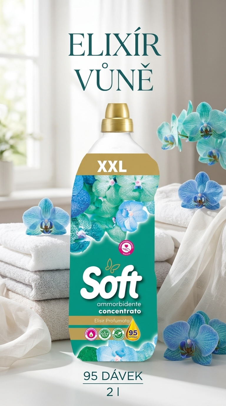 Soft Elisir Profumato koncentrovaná aviváž 95 dávek 2 l - lifestyle poster