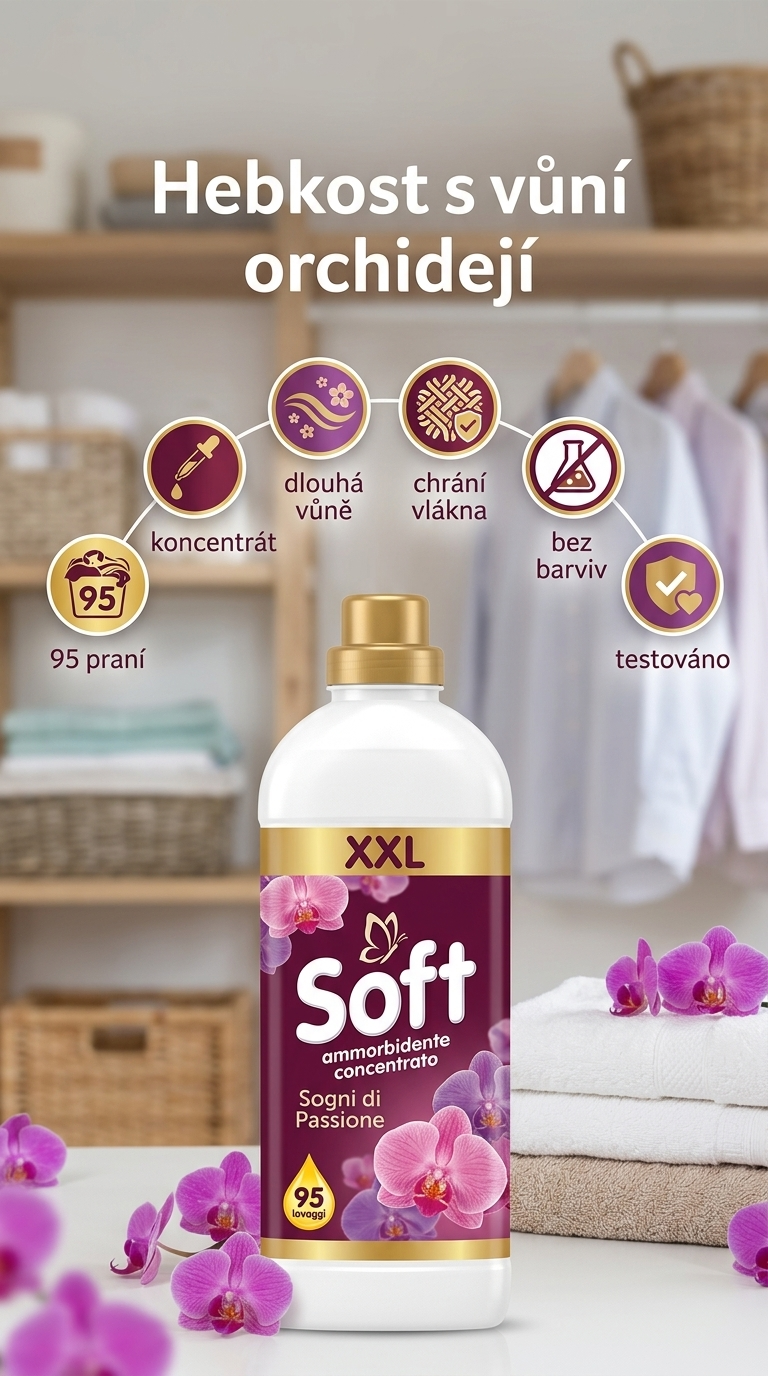 Soft koncentrovaná aviváž Sogni di Passione 2 l, 95 praní - mobilní infografika