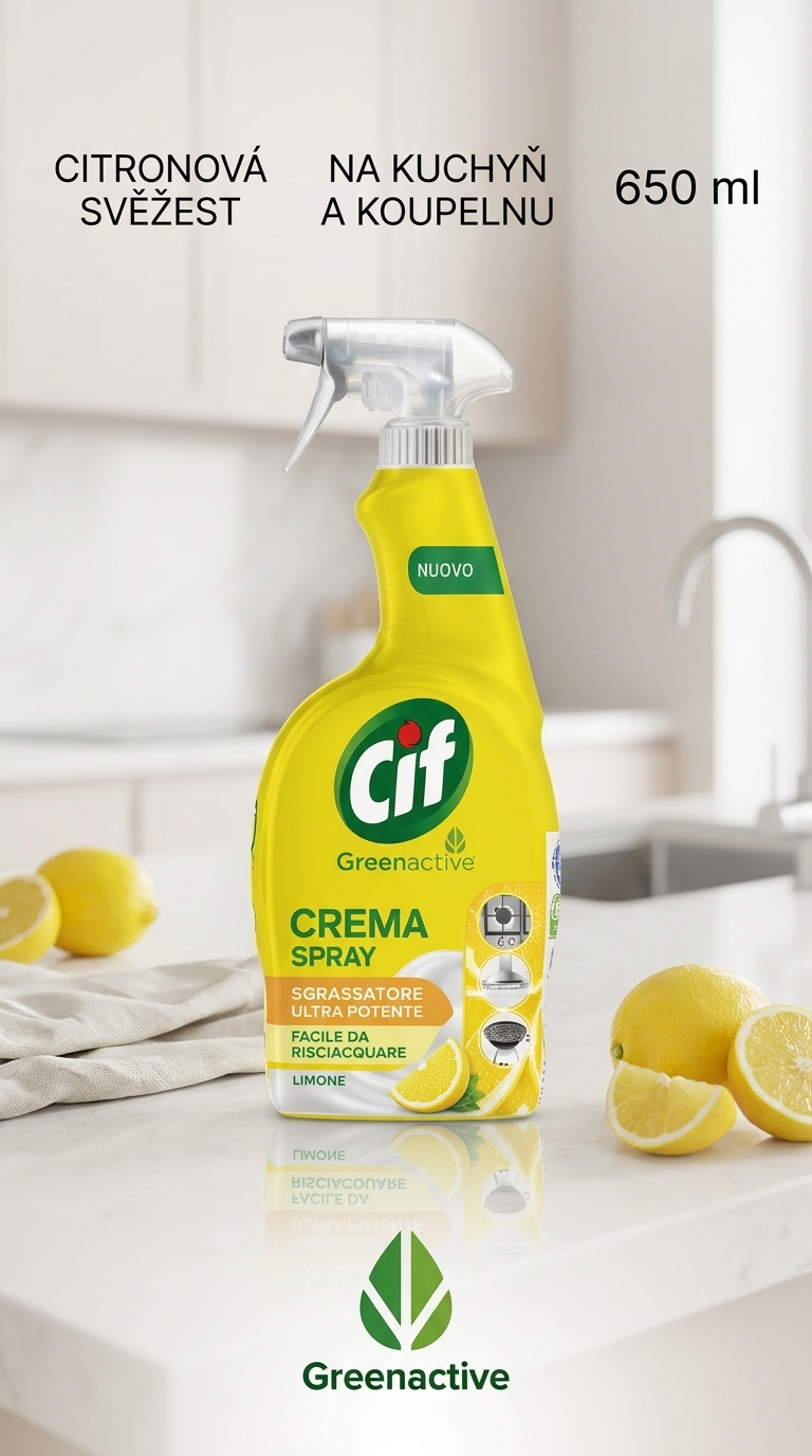 Cif Crema Spray Limone univerzální čisticí sprej 650 ml - lifestyle poster