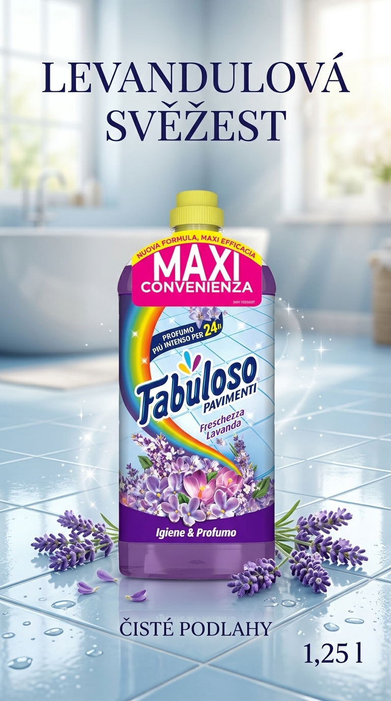 Fabuloso čistič na podlahy s vůní levandule 1,25 l - lifestyle poster