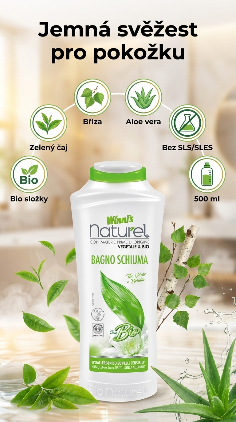 Winni´s Naturel Bio sprchový gel - mobilní infografika