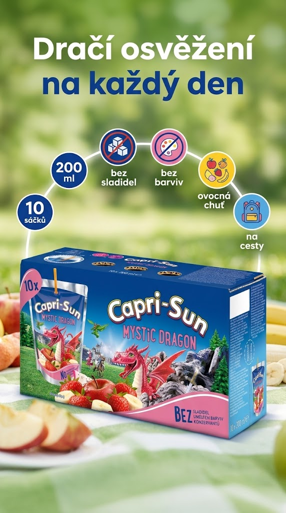 Capri-Sun Mystic Dragon ovocný nápoj 10 x 200 ml - mobilní infografika