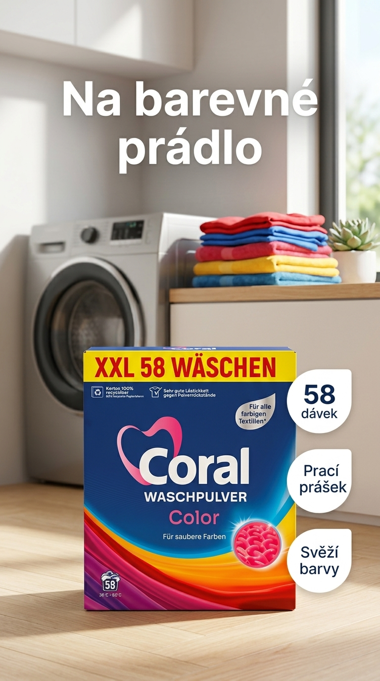 Coral prací prášek Color 58 dávek - lifestyle poster