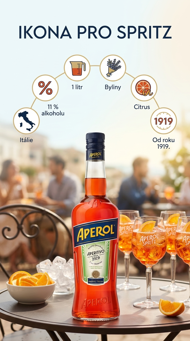 Aperol Aperitivo 11% 1 l - mobilní infografika