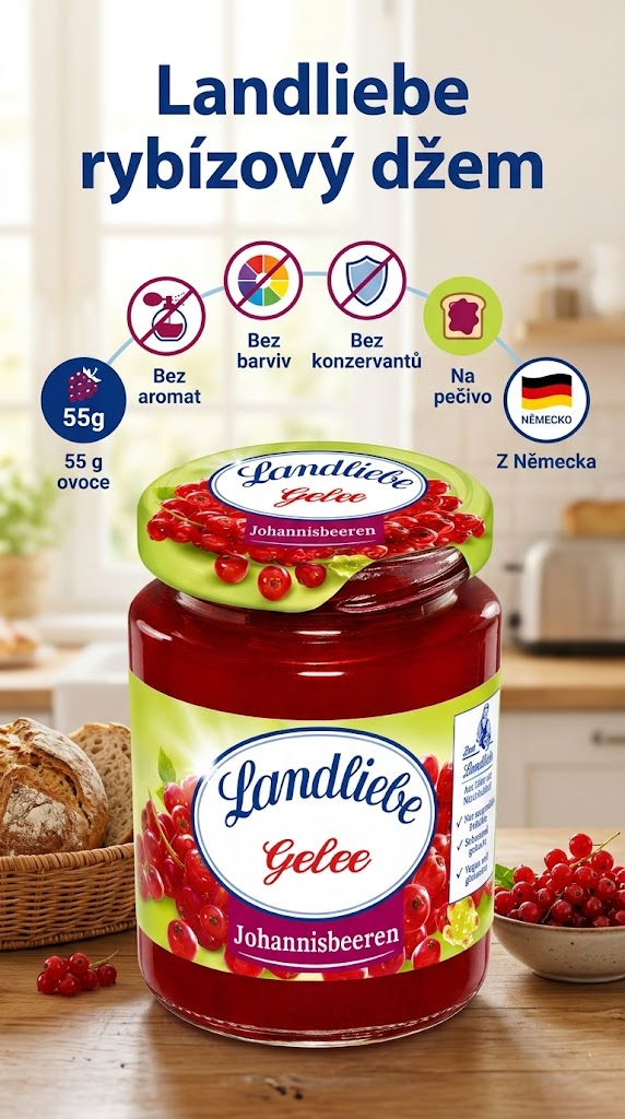 Landliebe rybízový džem 200 g - mobilní infografika