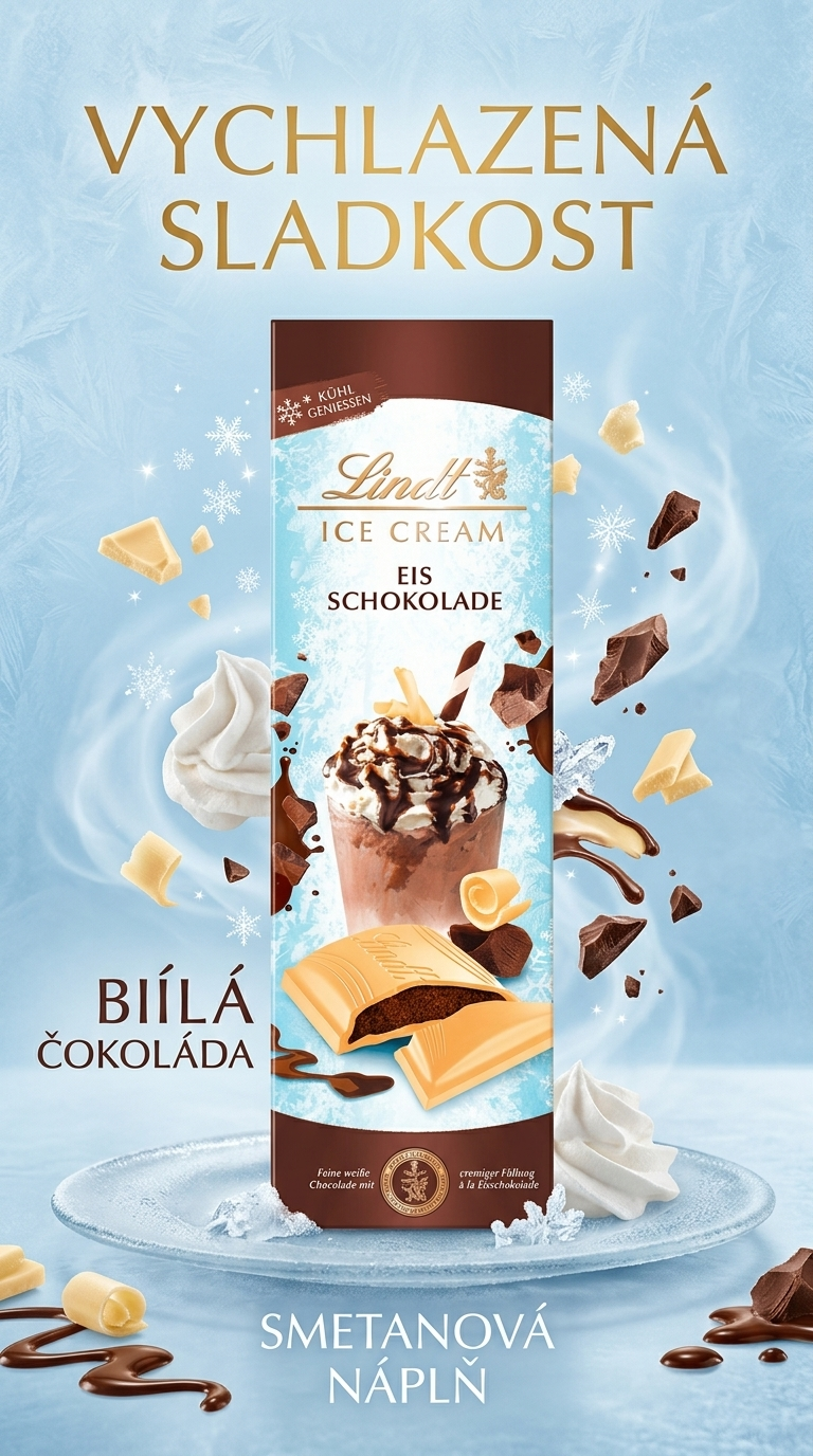 Lindt Ice Cream bílá čokoláda 100 g - lifestyle poster
