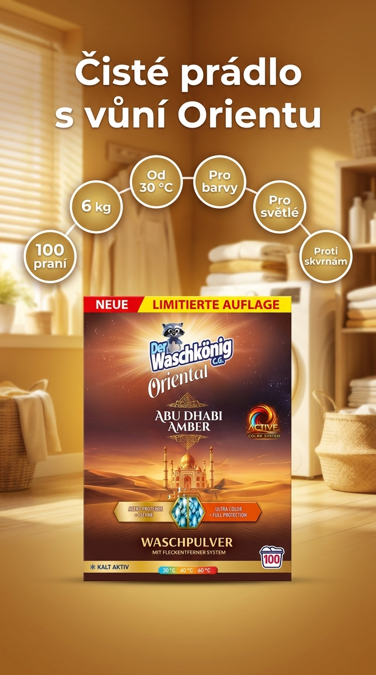 Waschkönig Oriental prací prášek 6 kg - mobilní infografika