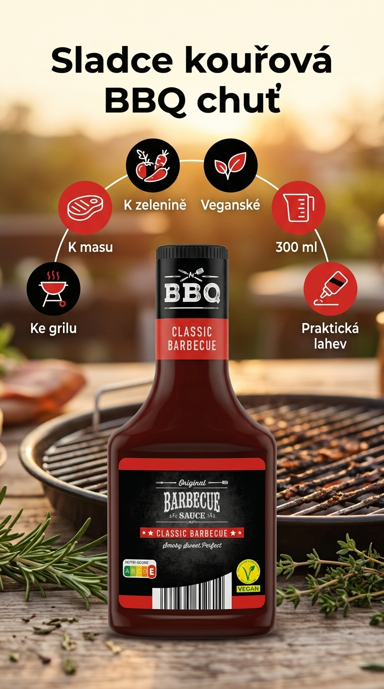 BBQ Originální barbecue omáčka classic 300 ml - mobilní infografika