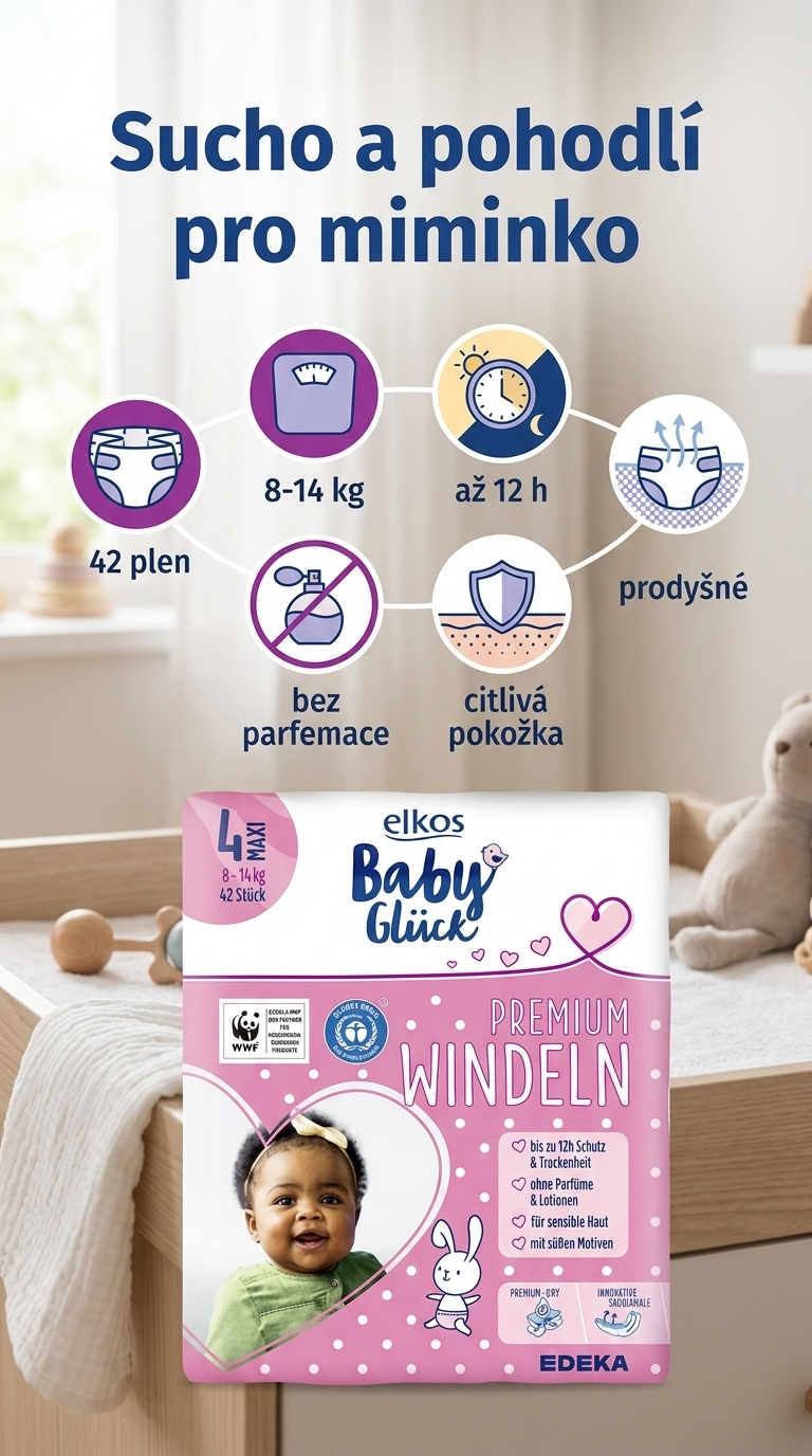 Elkos Baby Glück plenky velikost 4 - mobilní infografika