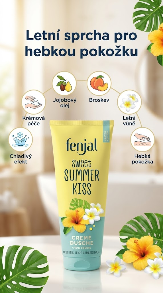 Fenjal krémový sprchový gel Sweet Summer Kiss 200 ml - mobilní infografika