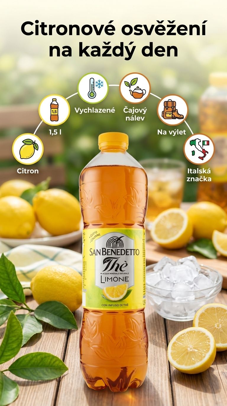 San Benedetto citronový ledový čaj 1,5 l - mobilní infografika