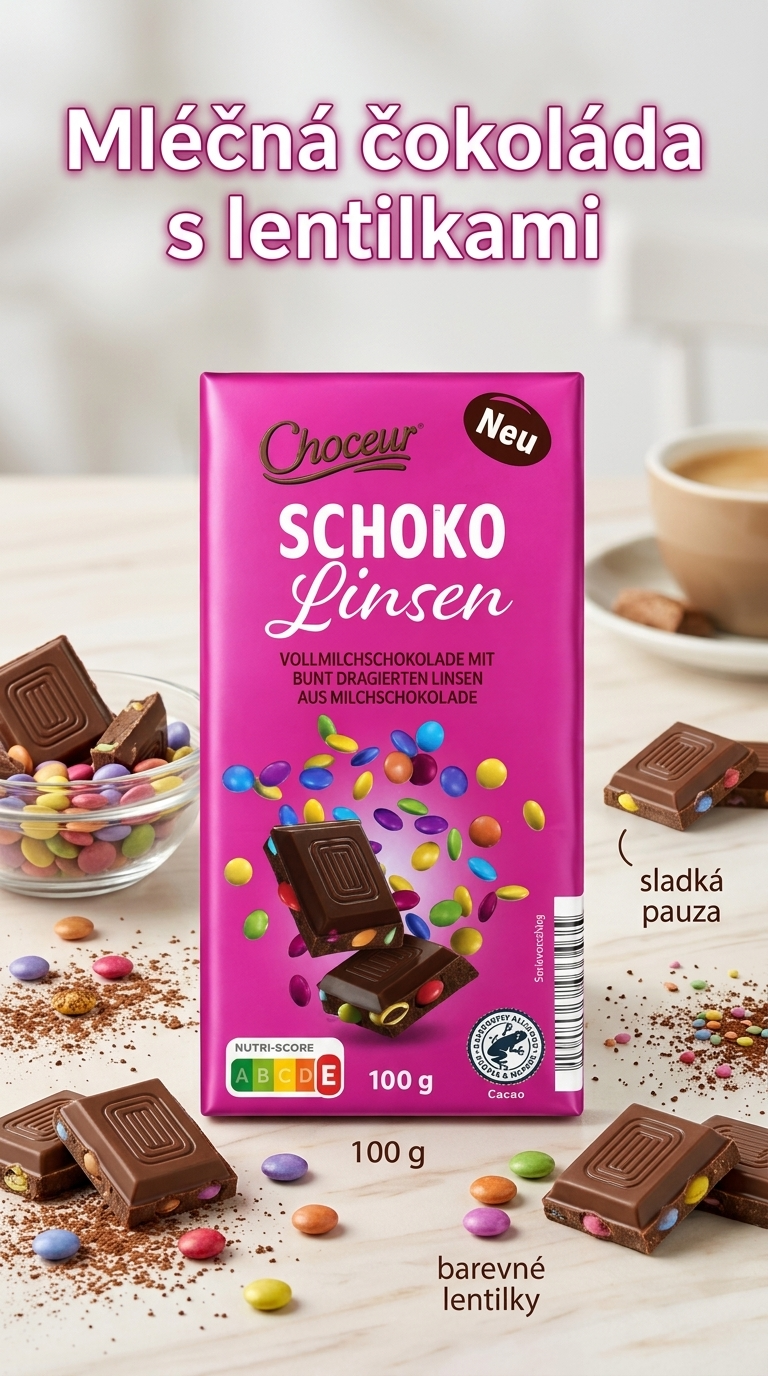 Choceur mléčná čokoláda s lentilkami - lifestyle poster