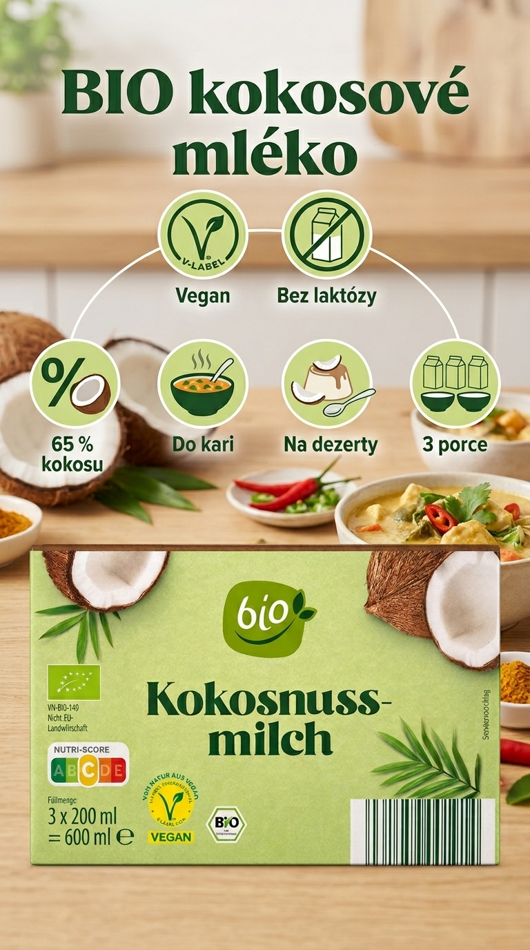 Bio kokosove mleko 3 x 200 ml - mobilni infografika