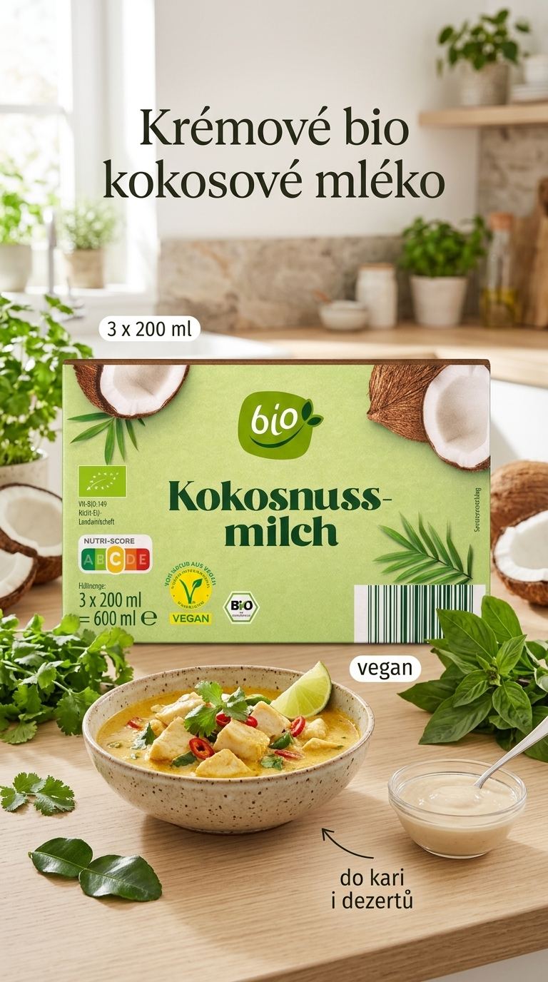 Bio kokosové mléko - lifestyle poster