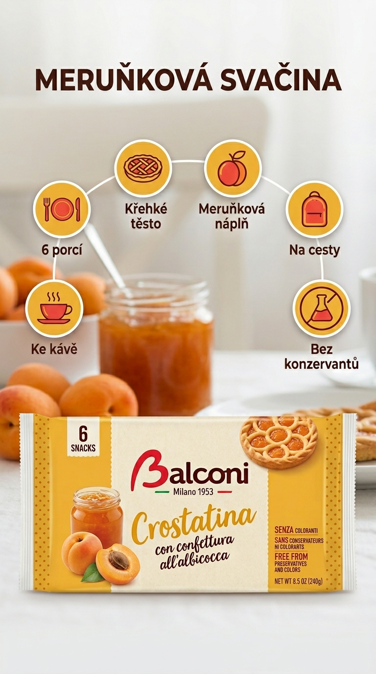Balconi meruňkové tartaletky - mobilní infografika