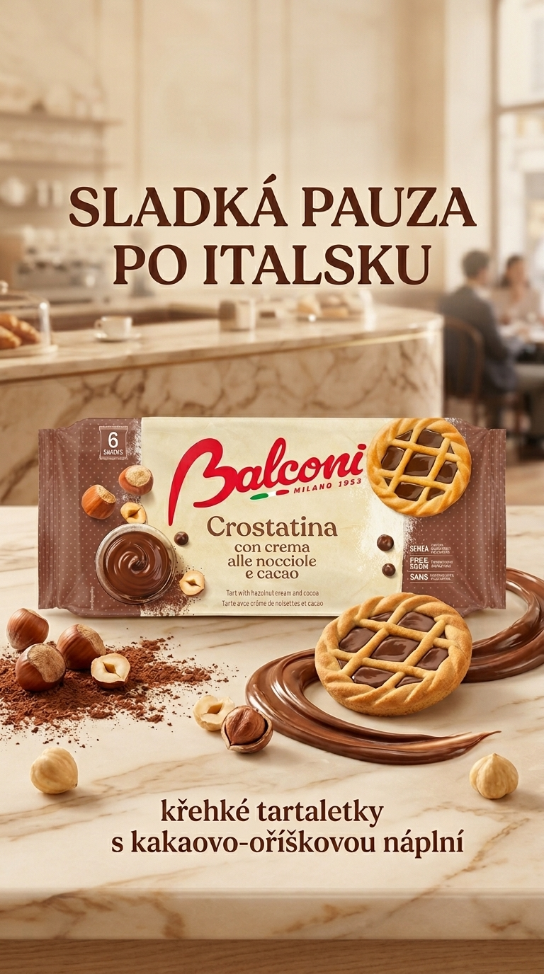 Balconi Crostatine kakaovo-oříškové tartaletky 240 g - lifestyle poster