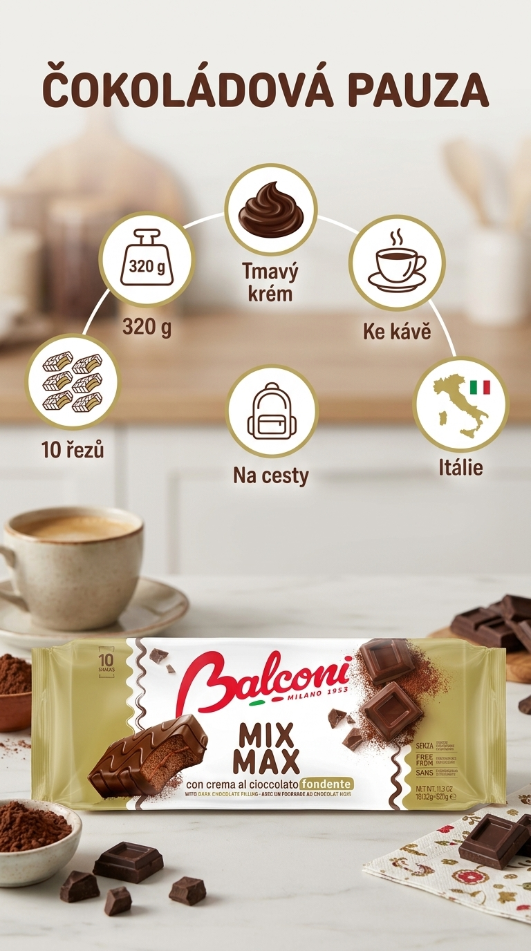 Balconi Mix Max čokoládové řezy - mobilní infografika