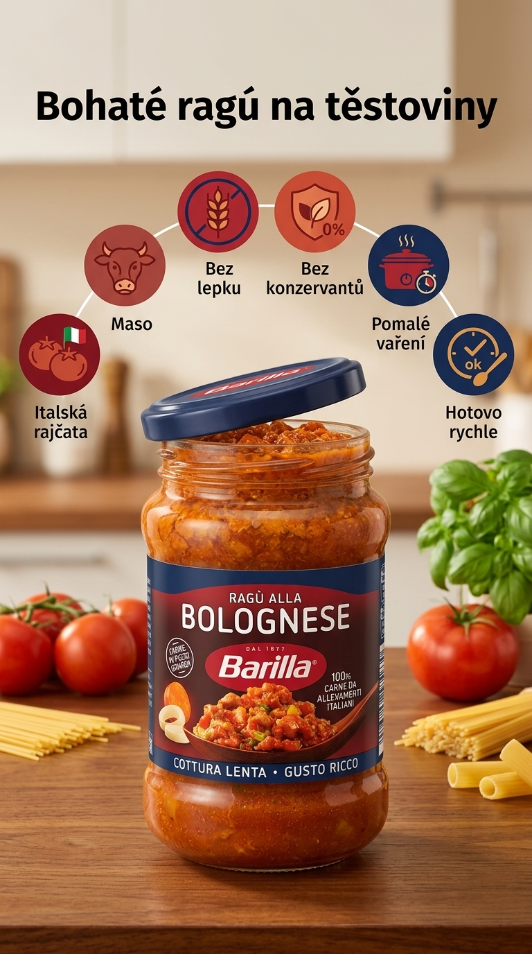 Barilla boloňské ragú 300 g - mobilní infografika