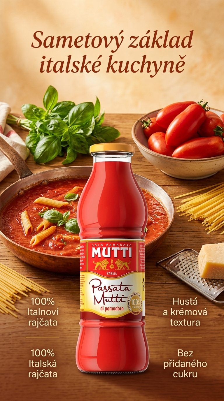 Mutti Passata rajčatové pyré 700 g - lifestyle poster