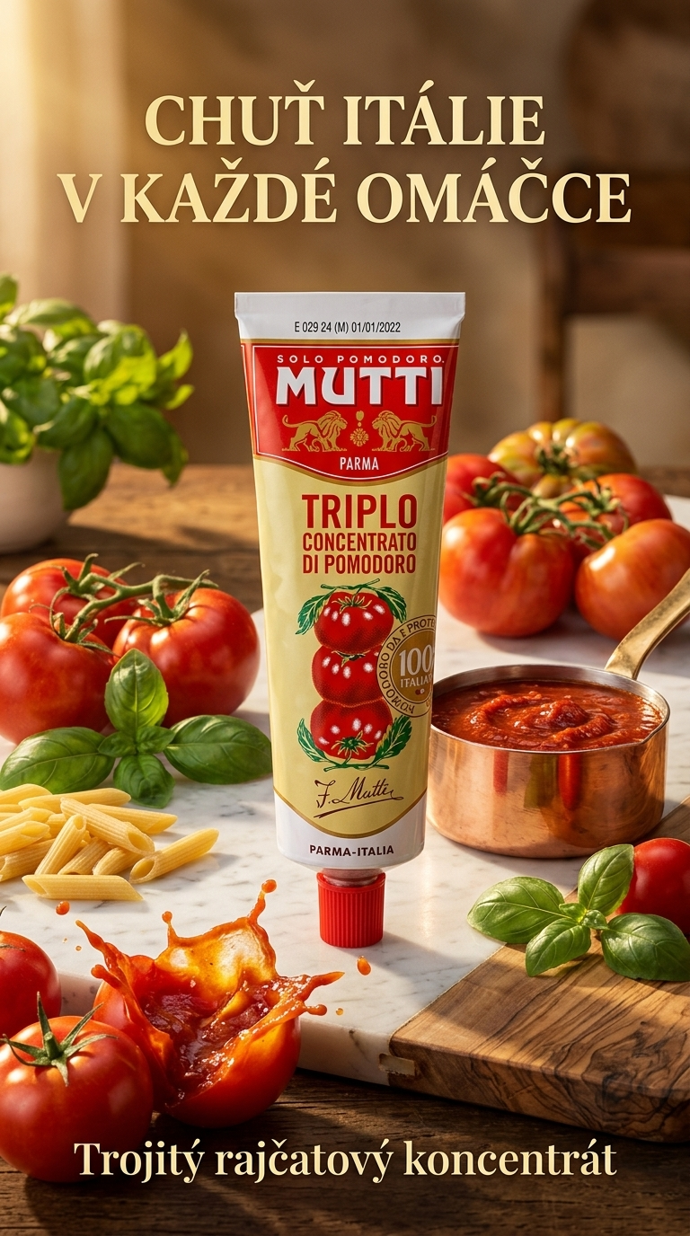 Mutti trojitý rajčatový koncentrát v tubě 280 g - lifestyle poster