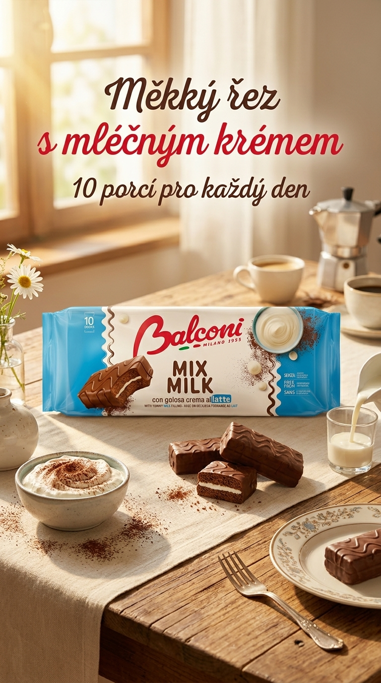 Balconi Mix Milk mléčné řezy s čokoládovou polevou 10 ks, 350 g - lifestyle poster