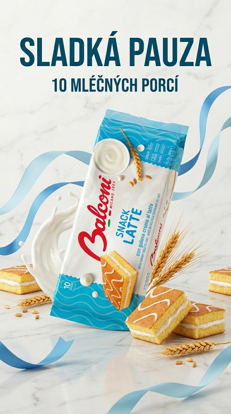 Balconi mléčné piškotové řezy s krémem 10 ks, 280 g - lifestyle poster