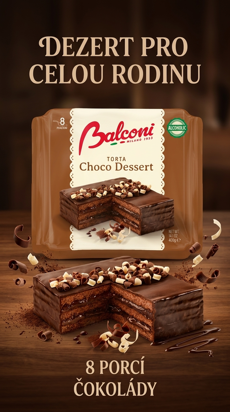 Balconi čokoládový dort Choco Dessert 400 g - lifestyle poster