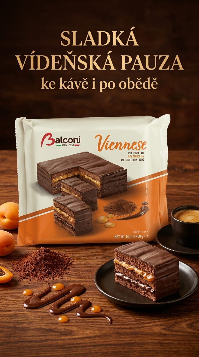 Balconi Viennese čokoládovo-meruňkový dort 400 g - lifestyle poster