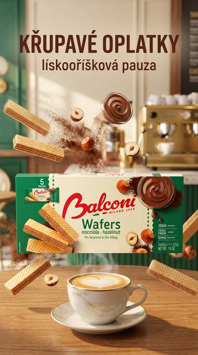 Balconi lískooříškové oplatky 5 ks, 225 g - lifestyle poster