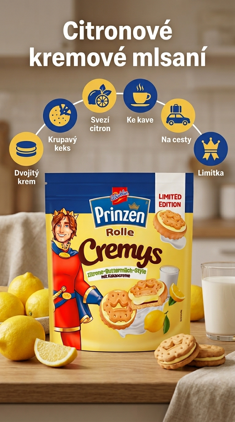 Prinzen Rolle Cremys citronovo-podmáslové sušenky - mobilní infografika