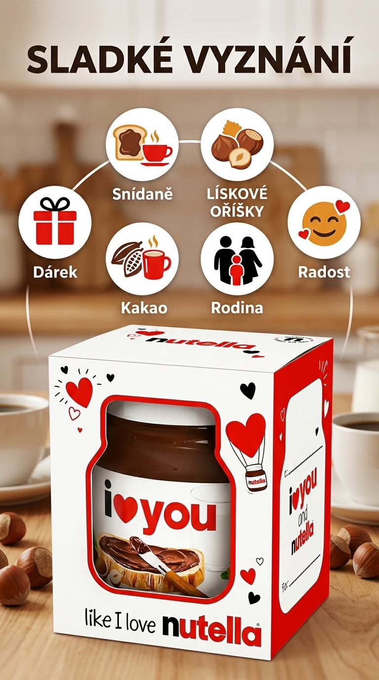 Ferrero Nutella dárkové balení 350 g - mobilní infografika
