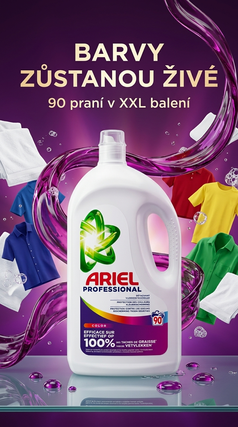 Ariel Professional prací gel Color 90 praní 4,05 l - lifestyle poster