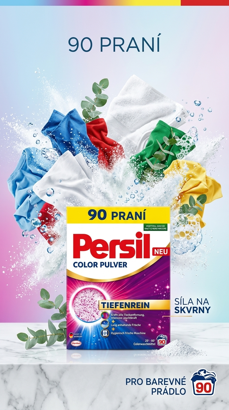 Persil Color prášek na praní barevného prádla 90 dávek, 4,95 kg - lifestyle poster