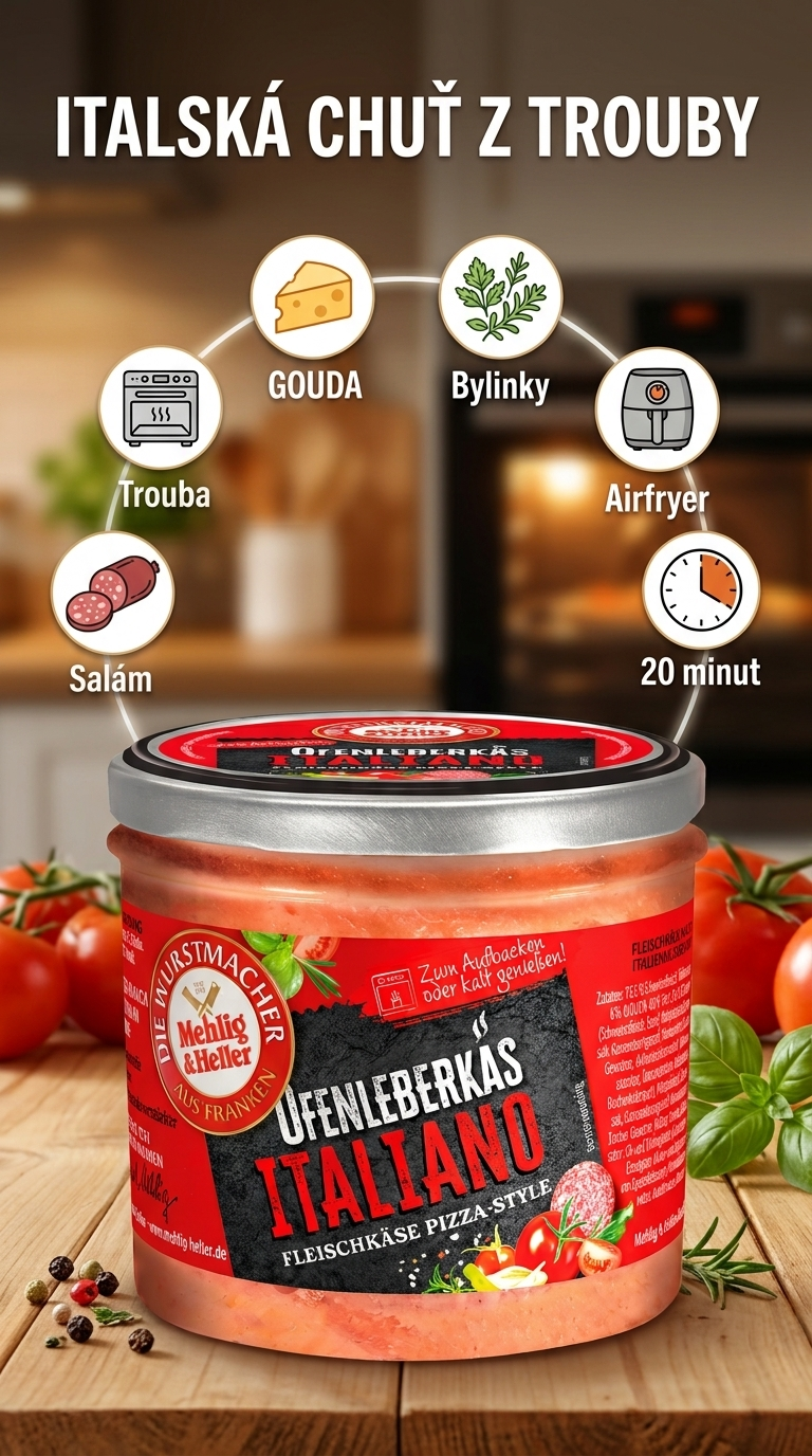 Mehlig & Heller pečená masová sekaná Italiano ve skle 250 g - mobilní infografika