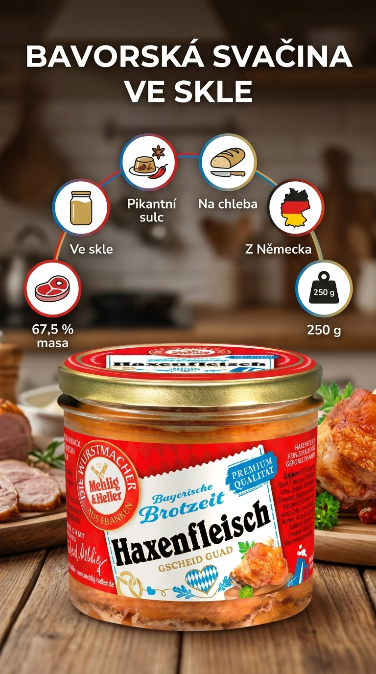 Mehlig & Heller bavorské vepřové koleno v aspiku ve skle 250 g - mobilní infografika