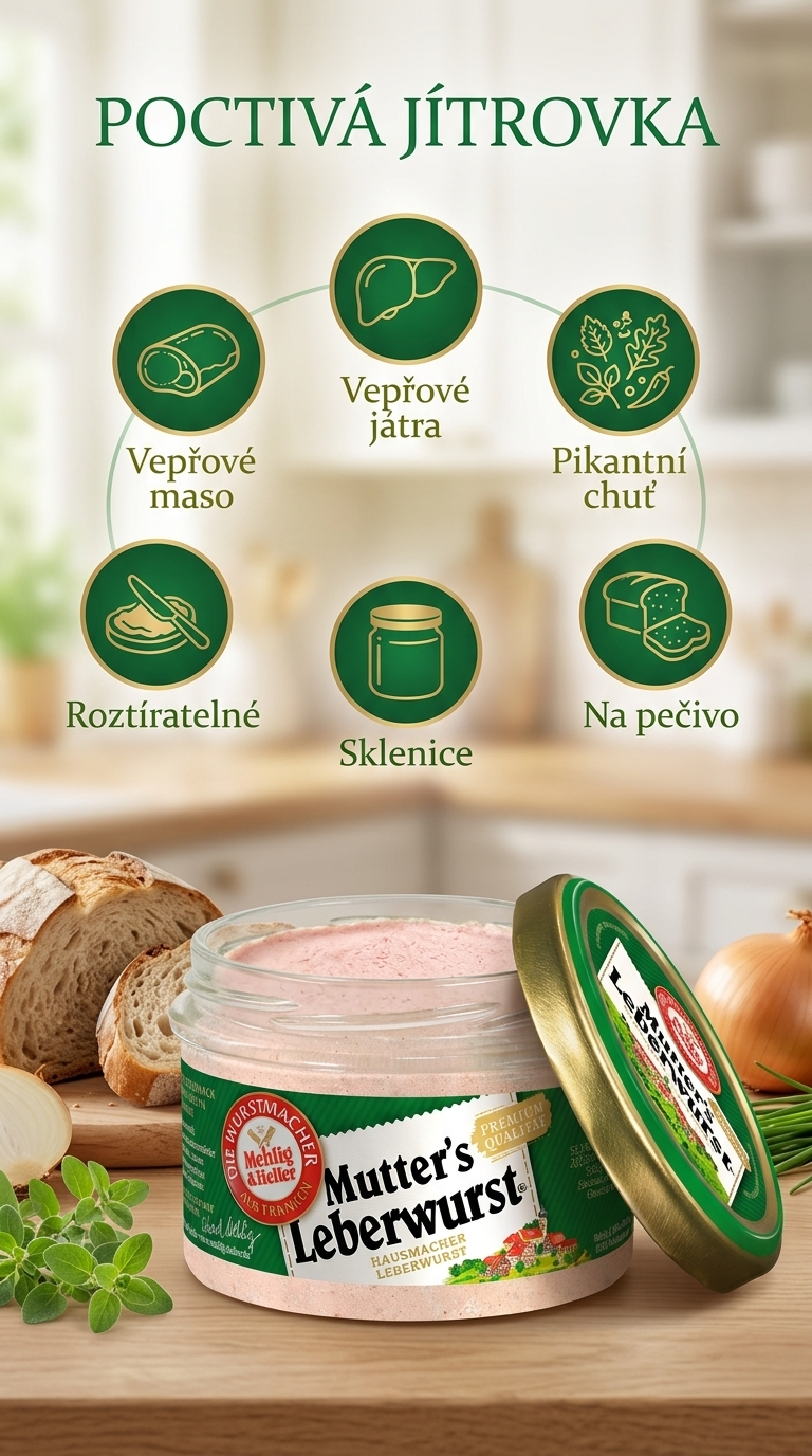 Mehlig & Heller Maminčina játrovka ve skle 200 g - mobilní infografika