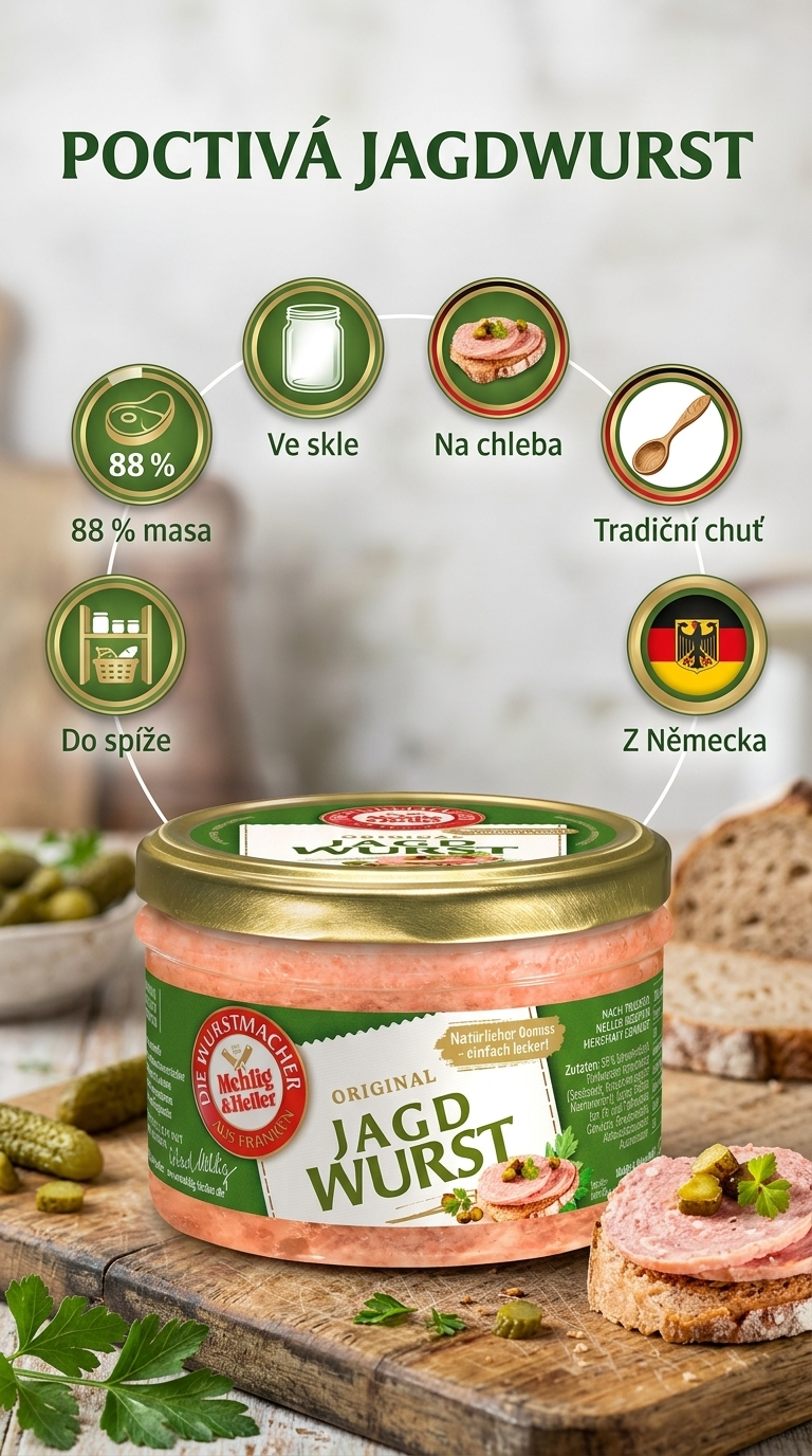 Mehlig & Heller Maminčin lovecký salám ve skle 200 g - mobilní infografika