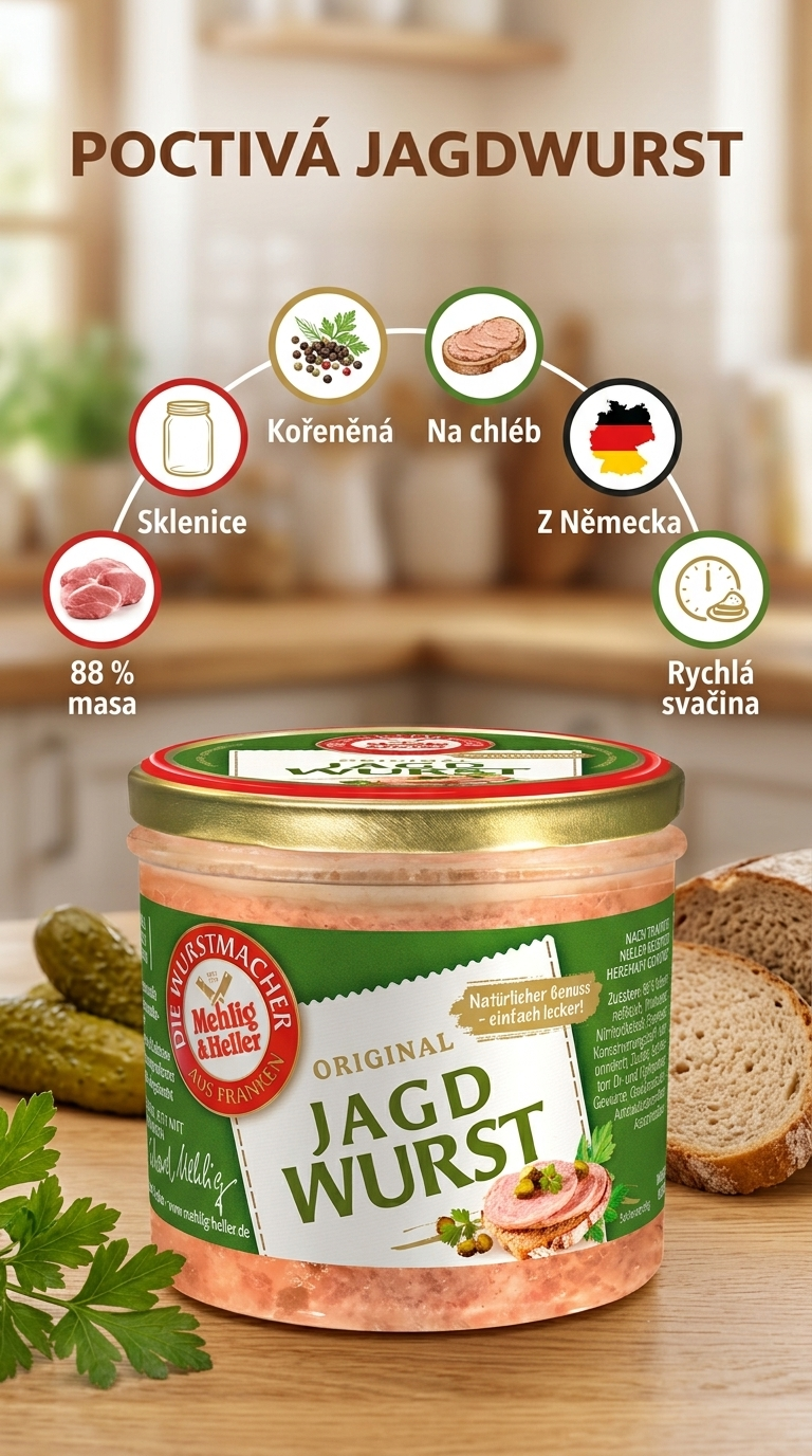 Mehlig & Heller originální lovecká uzenina ve skle 250 g - mobilní infografika